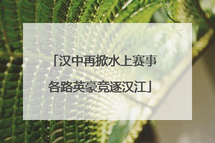 汉中再掀水上赛事 各路英豪竞逐汉江