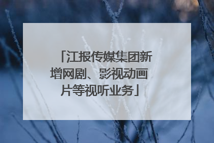 江报传媒集团新增网剧、影视动画片等视听业务