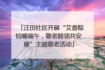 汪田社区开展“艾香粽情暖端午，敬老睦邻共安康”主题敬老活动