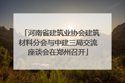 河南省建筑业协会建筑材料分会与中建三局交流座谈会在郑州召开