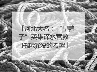 河北大名：“旱鸭子”英雄深水营救 托起沉没的希望
