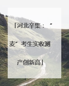河北辛集：“麦”考生实收测产创新高
