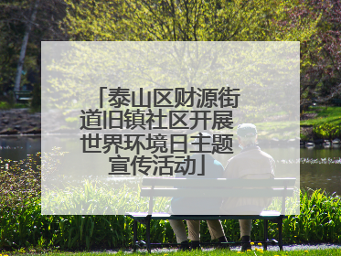 泰山区财源街道旧镇社区开展世界环境日主题宣传活动