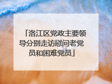 洛江区党政主要领导分别走访慰问老党员和困难党员