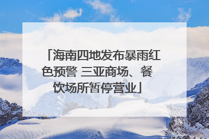 海南四地发布暴雨红色预警 三亚商场、餐饮场所暂停营业