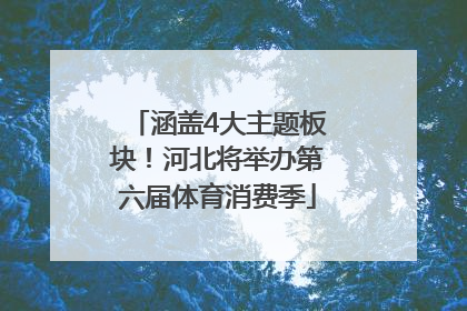 涵盖4大主题板块！河北将举办第六届体育消费季