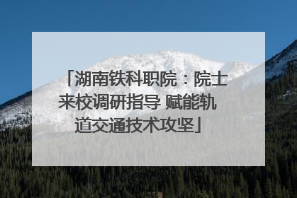 湖南铁科职院：院士来校调研指导 赋能轨道交通技术攻坚