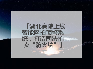 湖北高院上线智能网拍预警系统，打造司法拍卖“防火墙”