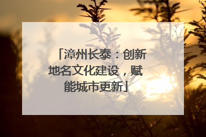 漳州长泰：创新地名文化建设，赋能城市更新
