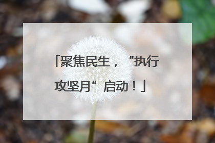 聚焦民生，“执行攻坚月”启动！