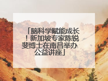 脑科学赋能成长！新加坡专家陈锐斐博士在南昌举办公益讲座