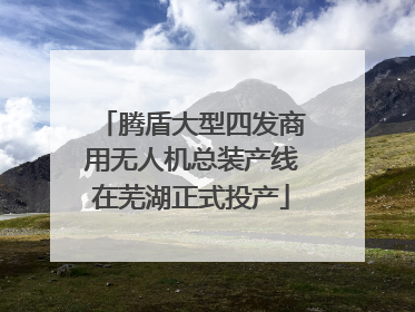 腾盾大型四发商用无人机总装产线在芜湖正式投产