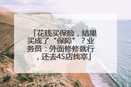 花钱买保险，结果买成了“保障”？业务员：外面修修就行，还去4S店找宰