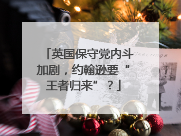 英国保守党内斗加剧，约翰逊要“王者归来”？