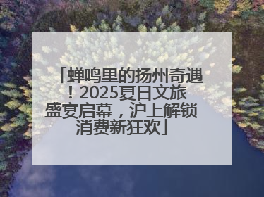 蝉鸣里的扬州奇遇！2025夏日文旅盛宴启幕，沪上解锁消费新狂欢