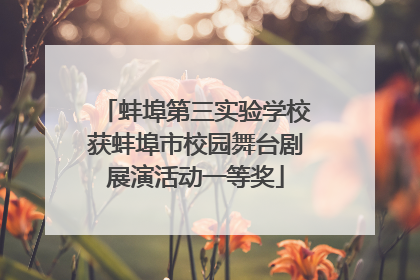蚌埠第三实验学校获蚌埠市校园舞台剧展演活动一等奖
