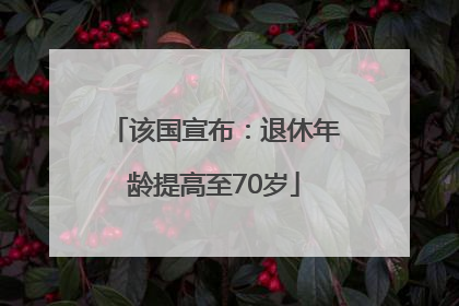该国宣布：退休年龄提高至70岁