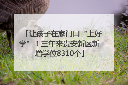 让孩子在家门口“上好学”！三年来贵安新区新增学位8310个