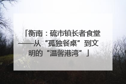 衡南：硫市镇长者食堂——从“孤独餐桌”到文明的“温馨港湾”