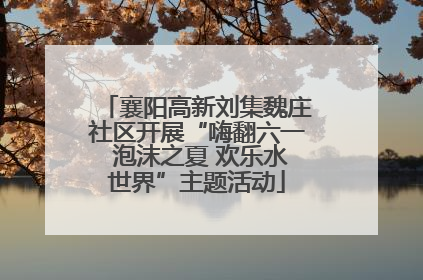 襄阳高新刘集魏庄社区开展“嗨翻六一 泡沫之夏 欢乐水世界”主题活动