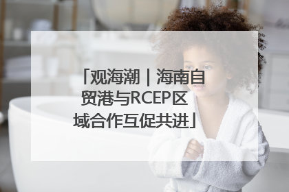 观海潮｜海南自贸港与RCEP区域合作互促共进