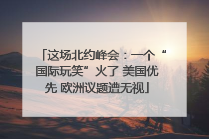 这场北约峰会：一个“国际玩笑”火了 美国优先 欧洲议题遭无视