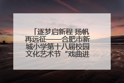 逐梦启新程 扬帆再远征——合肥市新城小学第十八届校园文化艺术节“戏曲进校园专场演出”