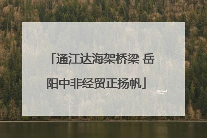 通江达海架桥梁 岳阳中非经贸正扬帆