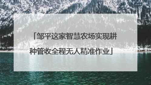 邹平这家智慧农场实现耕种管收全程无人精准作业