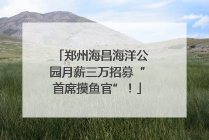 郑州海昌海洋公园月薪三万招募“首席摸鱼官”！