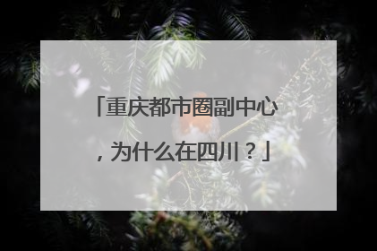 重庆都市圈副中心，为什么在四川？