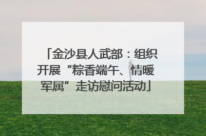 金沙县人武部：组织开展“粽香端午、情暖军属”走访慰问活动