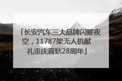 长安汽车三大品牌闪耀夜空，11787架无人机献礼重庆直辖28周年