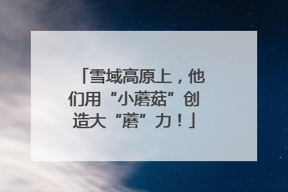 雪域高原上，他们用“小蘑菇”创造大“蘑”力！