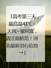 高考第三天，最高温41℃+大风+强对流，请注意防范！河北最新出行信息→