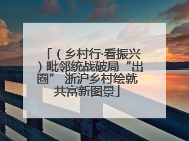 （乡村行·看振兴）毗邻统战破局“出圈” 浙沪乡村绘就共富新图景