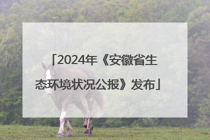 2024年《安徽省生态环境状况公报》发布