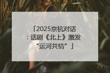 2025京杭对话：话剧《北上》激发“运河共情”