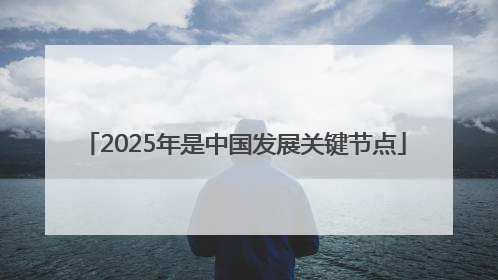 2025年是中国发展关键节点