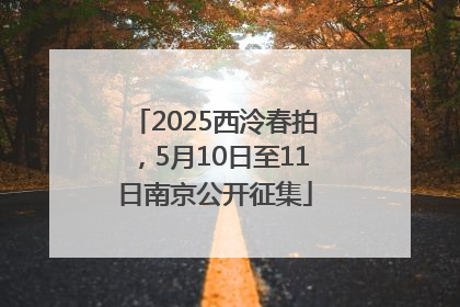 2025西泠春拍，5月10日至11日南京公开征集