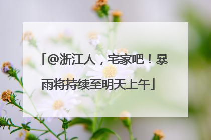 @浙江人，宅家吧！暴雨将持续至明天上午